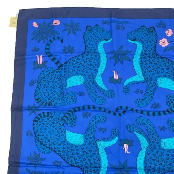 Hermes Carre 90 Scarf LES Leopard 100% Silk